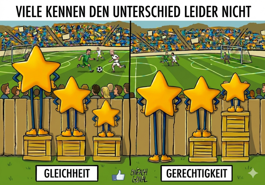 Viele kennen nicht den Unterschied zwischen Gleichheit und Gerechtigkeit.