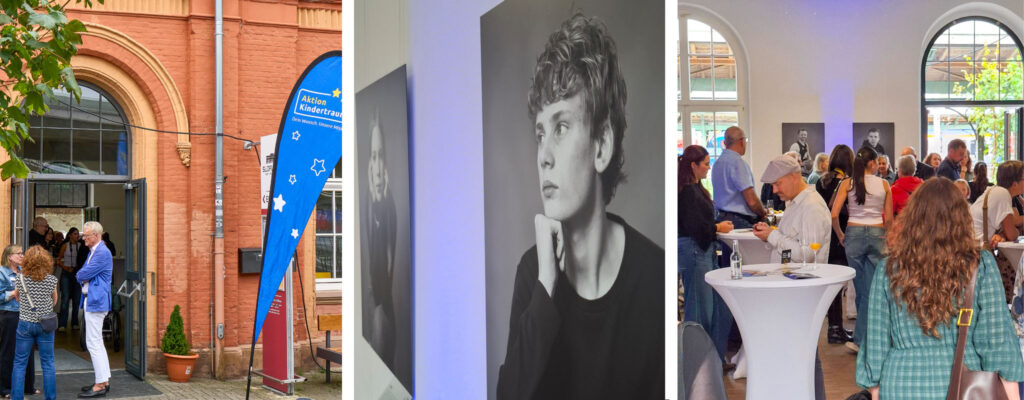 Im historisches Gemäuer des KulturBahnhofs Kassel | Moderne emotionale Fotokunst „Jeder Traum beginnt mit Dir“ | Die Gäste zeigen reges Interesse an dieser Kombination.